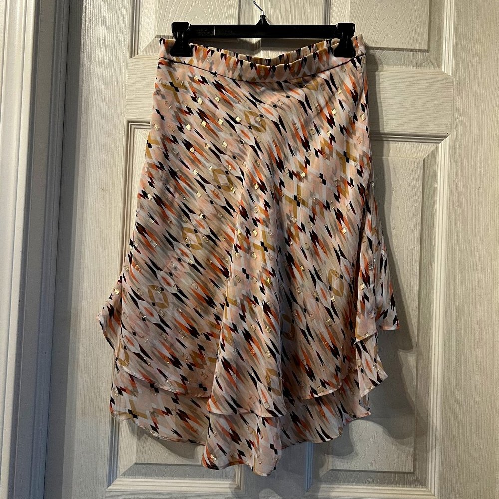 White House Black Market Pink/Gold Skirt